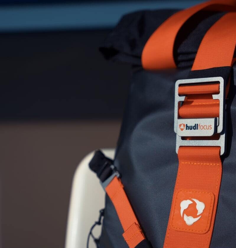 A closeup photo of the Hudl Focus Flex backpack